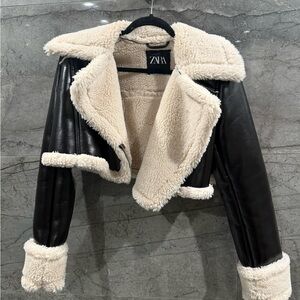 Zara Fur Lined Cropped Jacket